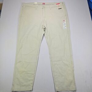 Levis XX Chino Pants Standard Taper Stretch Twill Khaki Tan Mens 46x32 NEW